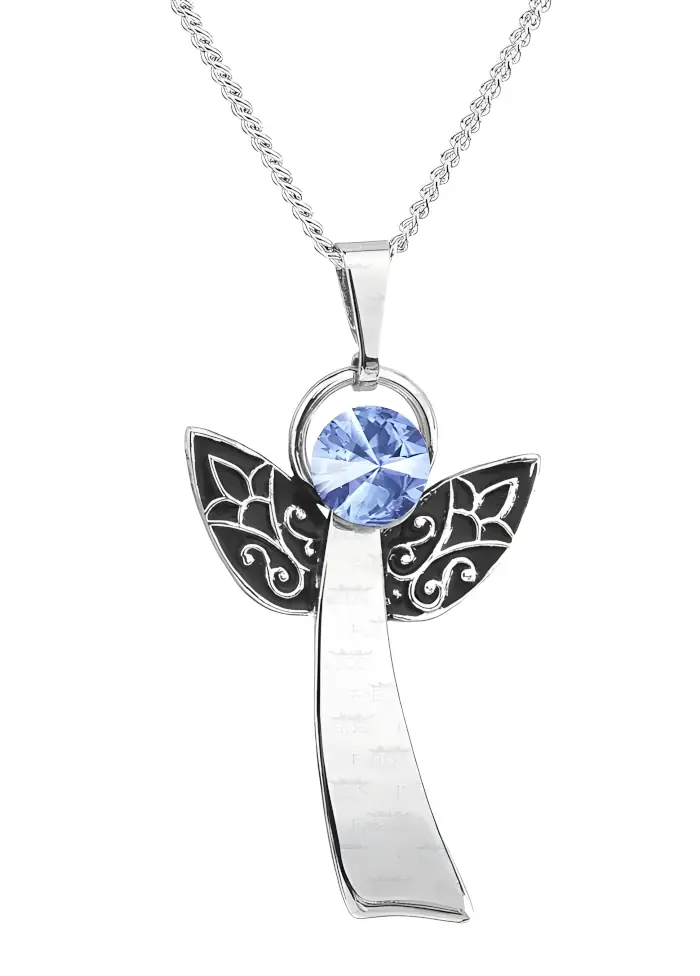 Přívěsek Anděl štěstí Swarovski light sapphire