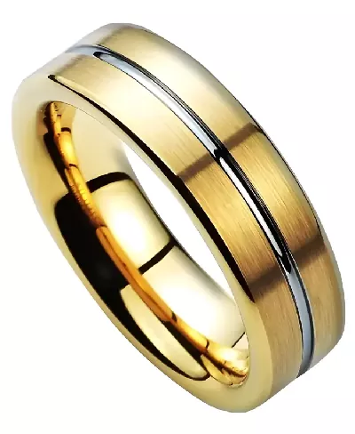 Dámský pozlacený wolframový snubní prsten bez kamene