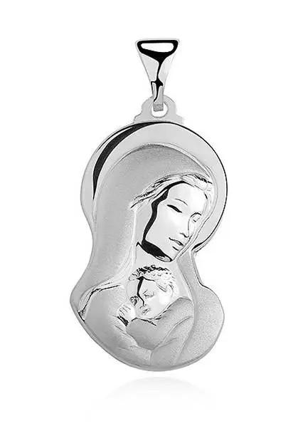 Velký stříbrný přívěsek medailonek Panenky Marie