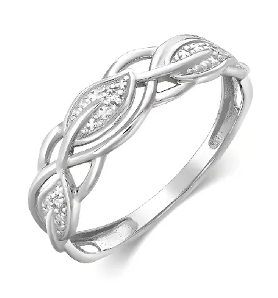 Dámský stříbrný prsten s lístky zdobenými zirkony čiré barvy
