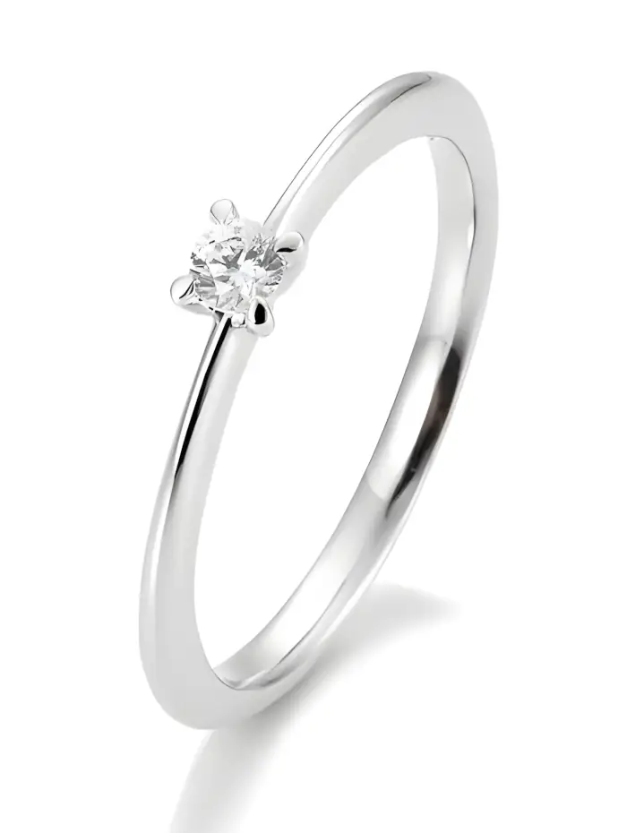 Zásnubní prsten z bílého zlata s diamantem - symboly trvalé krásy