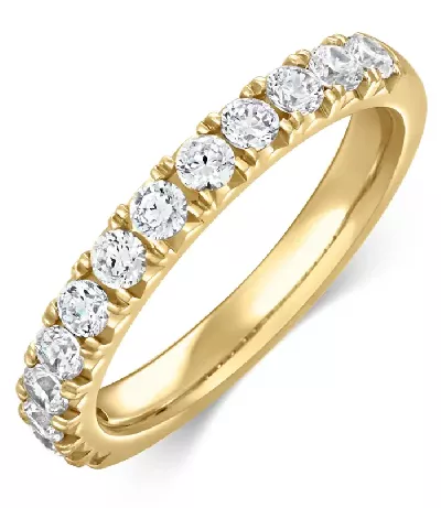 Dámský eternity prsten ze 14karátového žlutého zlata s diamanty svou krásou oslní každou