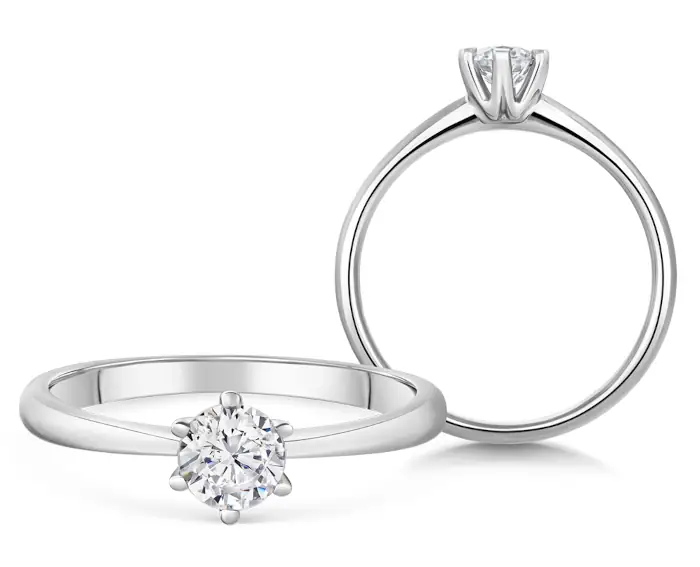 Architektura vzácnosti: Luxusní dámský zásnubní prsten ze 14karátového bílého zlata s diamantem