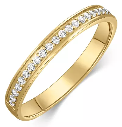 Dámský eternity prsten ze 14karátového žlutého zlata s diamanty