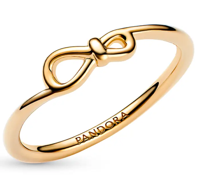 Pozlacený prstýnek Pandora Nekonečný uzel