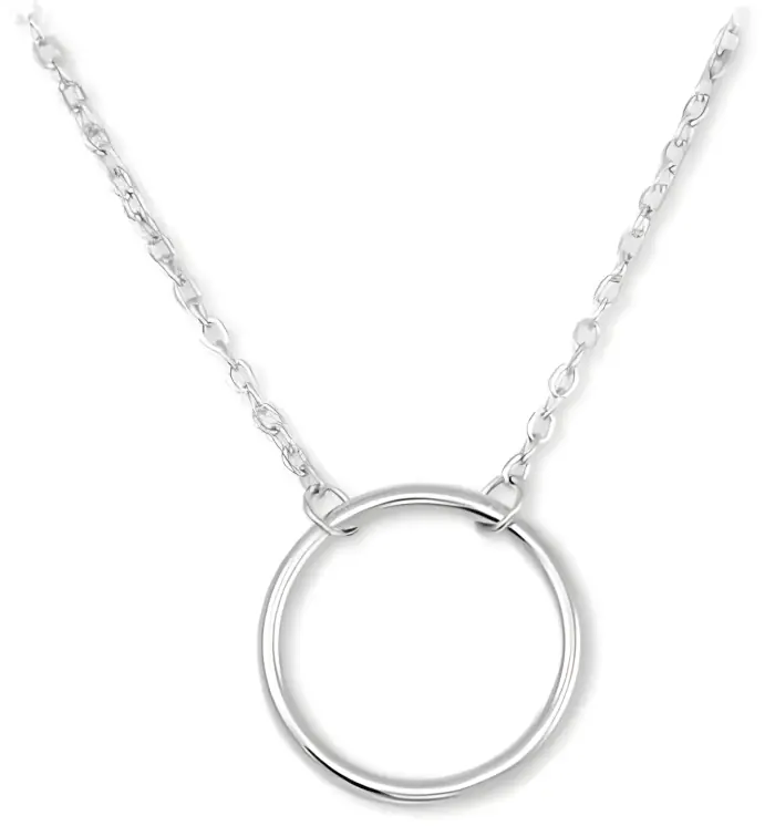 Stříbrný minimalistický náhrdelník - kroužek na řetízku