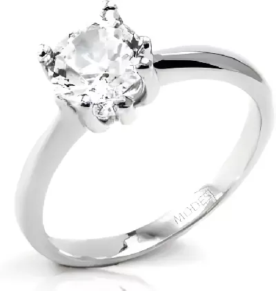 Elegantní stříbrný zásnubní prstýnek s třpytivým zirkonem
