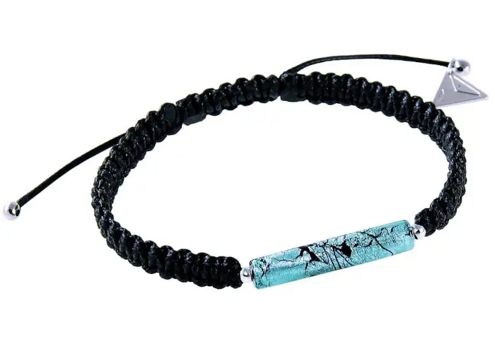 Kabala partnerský náramek Shamballa Turquoise Love s ryzím stříbrem v perle Lampglas