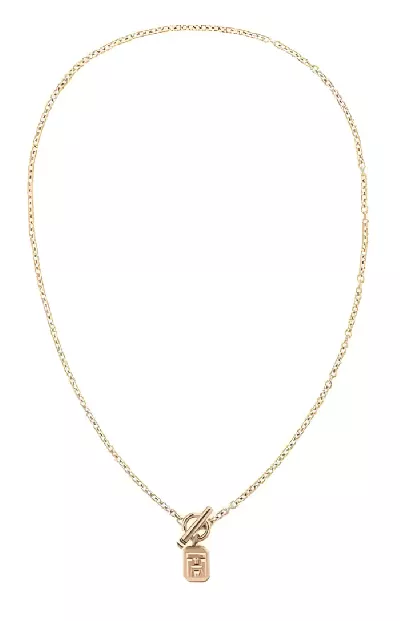 Stylový dámský náhrdelník Tommy Hilfiger z kvalitní oceli pozlacený růžovým zlatem