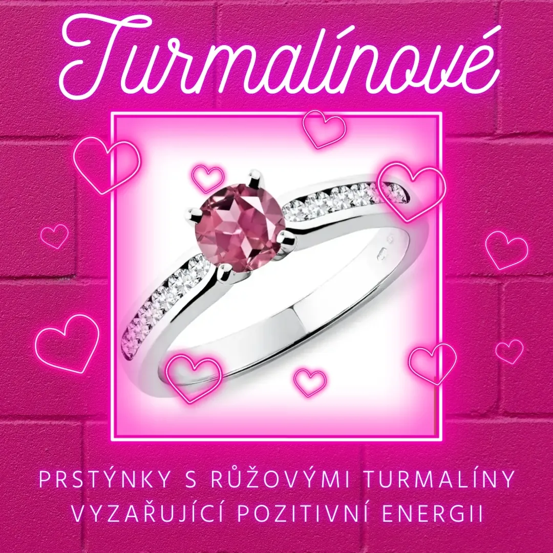 Prstýnky s růžovými turmalíny | Dárek na Valentýna