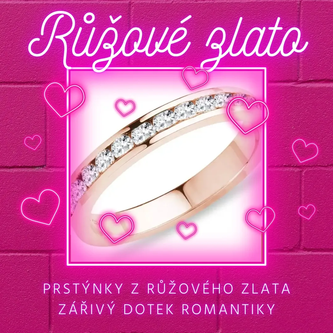 Prstýnky z růžového zlata | Dárek na Valentýna