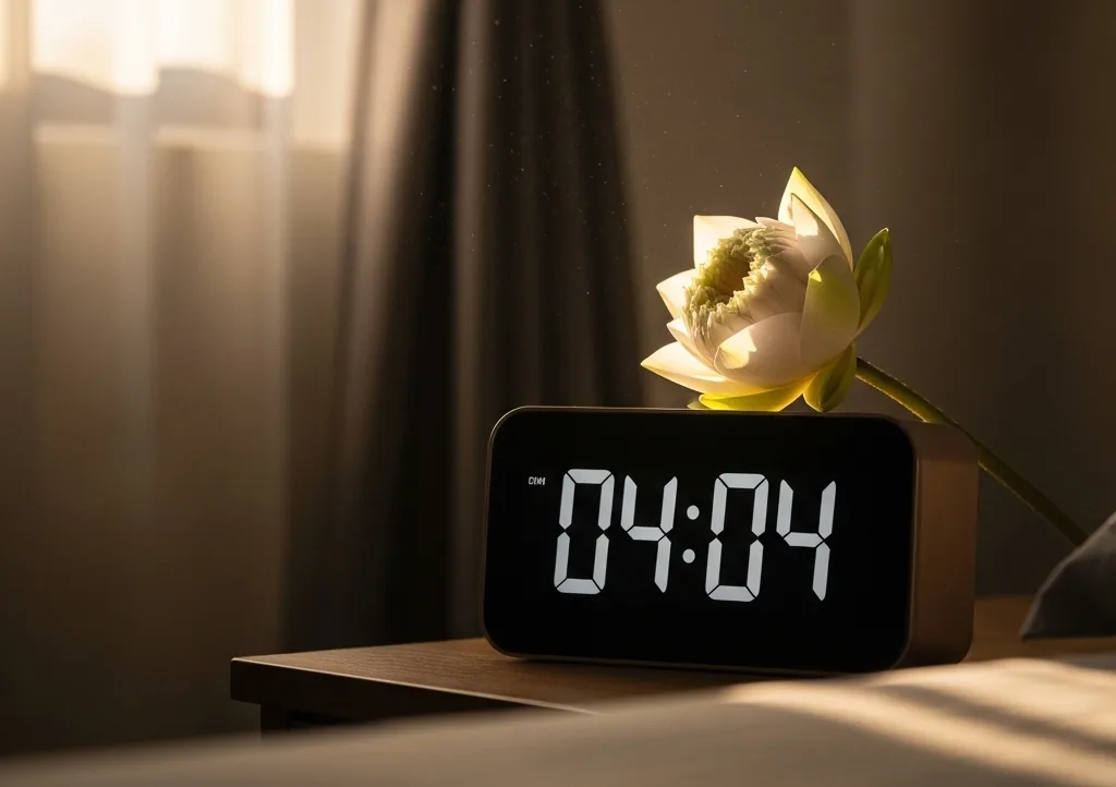 Andělské číslo 04:04 na hodinách