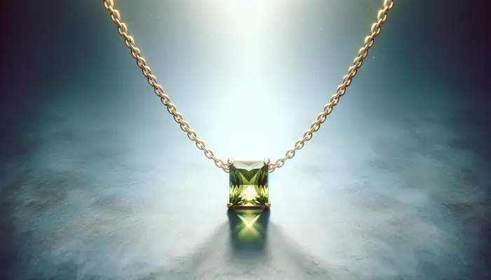 Zlatý náhrdelník s princess olivínem