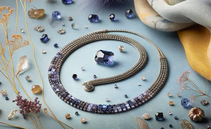 Dámský náhrdelník z tanzanitových kamínků