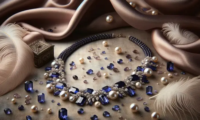 Tanzanitový náhrdelník s perlami