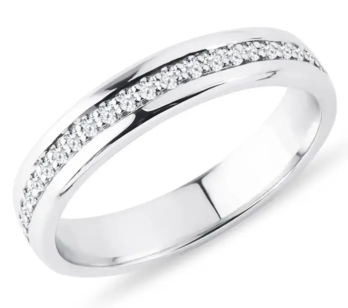 Briliantový pánský snubní prsten z bílého zlata
