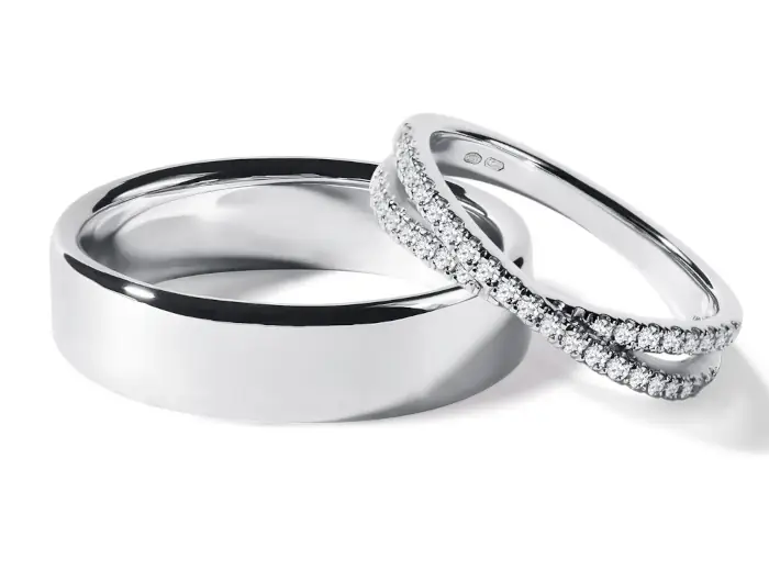 Luxusní briliantový set snubních prstenů