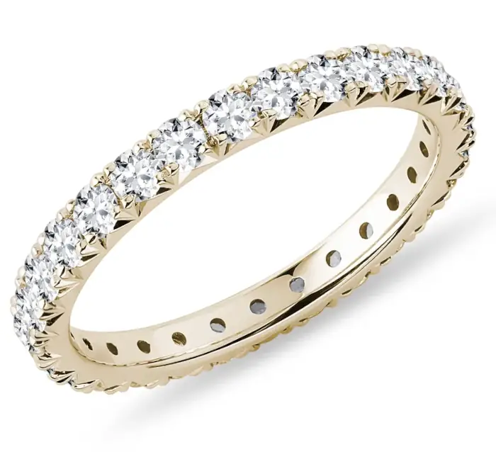 Luxusní dámský diamantový eternity zlatý snubní prsten