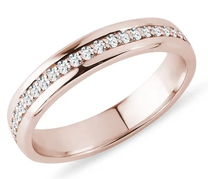 Masivní dámský prsten snubní prsten z růžového zlata