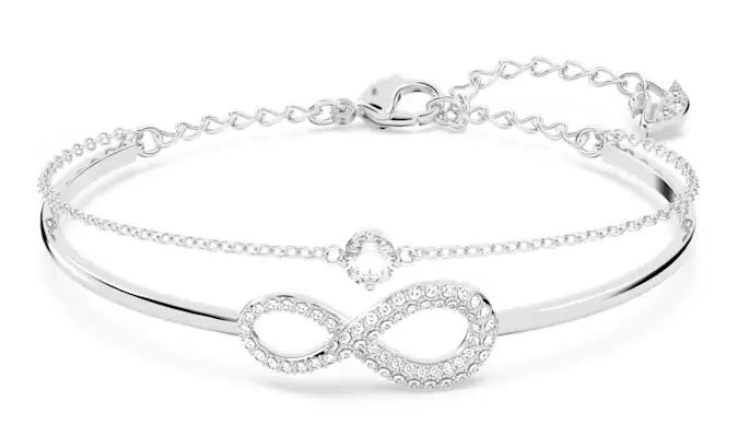 Pevný stříbrný náramek Swarovski Infinity