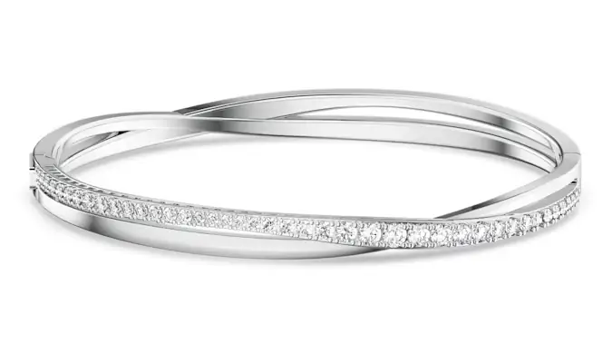 Stříbrný náramek Swarovski Twist s čirými krystaly