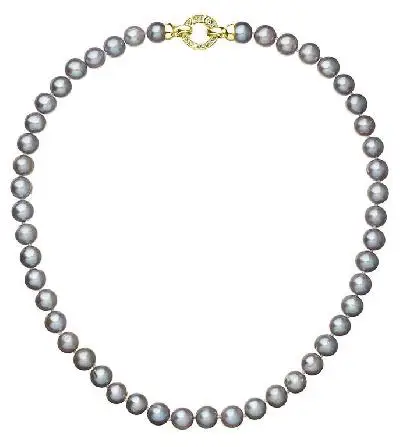Luxusní šedý perlový náhrdelník