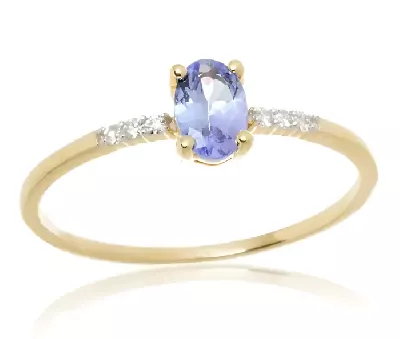 Luxusní zlatý prsten L'Amour DIAMONDS s tanzanitem a diamanty