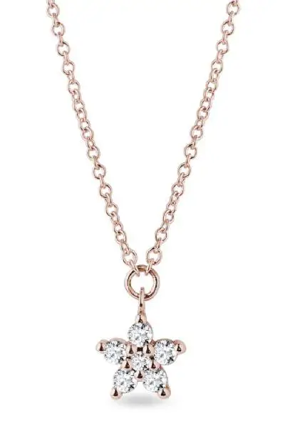 Hvězdné záření: dámský náhrdelník s diamanty v růžovém zlatě