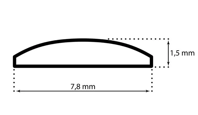 Snubní prstýnek má šířku 8 mm a výšku 1,5mm