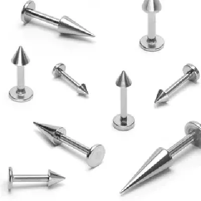 Labret piercing jednoduchý hrot z chirurgické oceli 