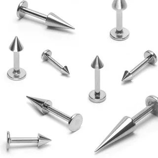 Labret piercing jednoduchý hrot z chirurgické oceli 