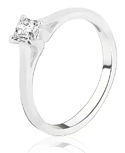 Stříbrný zásnubní prsten s vystouplým čtvercovým zirkonem