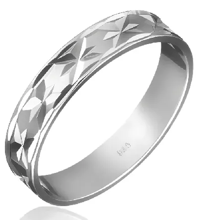 Pánský stříbrný snubní prsten gravírované paprsky. Sluneční zář v kruhu stříbra. 