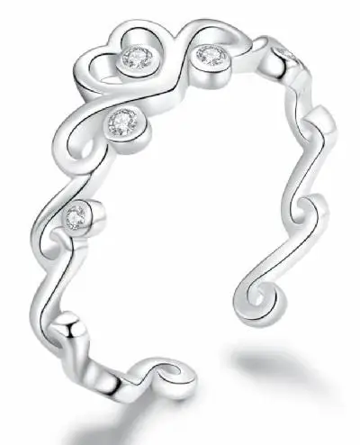 Srdce na obláčku: Umělecký prsten ze sterlingového stříbra