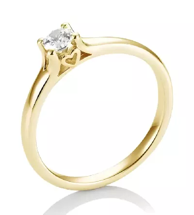 Zásnubní prsten ze žlutého zlata s diamantem 0,25 ct