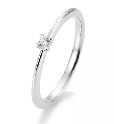 Zásnubní prsten z bílého zlata s diamantem