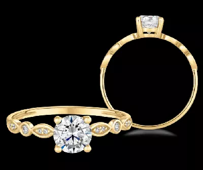 Zásnuby znamenají začátek - zlatý prsten se zirkony