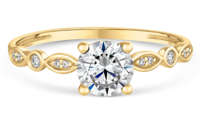 Zlatý zásnubní prsten s velkým kamenem