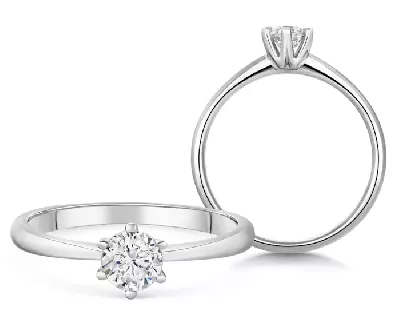 Architektura vzácnosti: Luxusní dámský zásnubní prsten ze 14karátového bílého zlata s diamantem