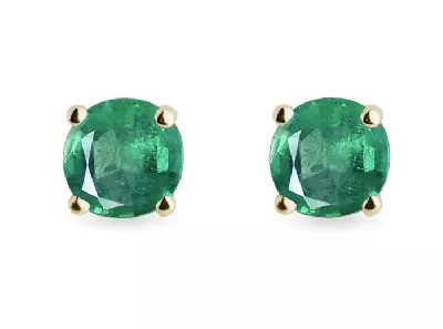 Zelený plamen elegance: kulaté smaragdové náušnice pecky