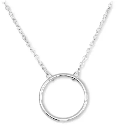 Stříbrný minimalistický náhrdelník - kroužek na řetízku