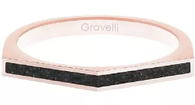 Růžový ocelový prsten s betonem místo kamínku