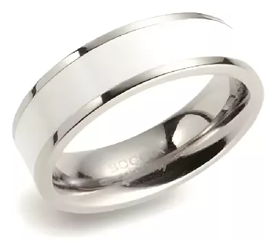 Moderní titanový prsten s bílým smaltem