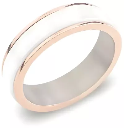Moderní šperk pro odvážné - růžový titanový prsten s keramikou